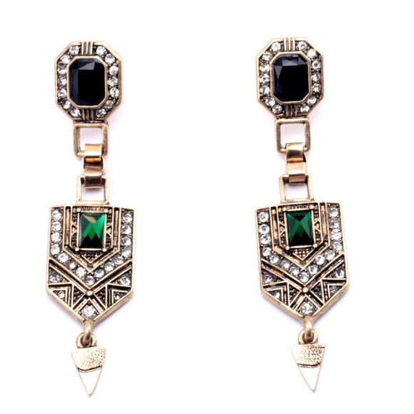 meraki Jewelry - 💎ART DECO EMERALD GREEN RHINESTONE EARRINGS NEW💎